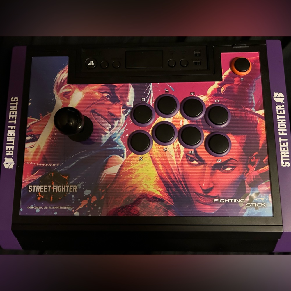 Street Fighter Fighting Stick, purple and black